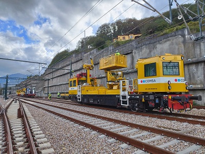 Overhead electric contact line of La Robla - Campomanes split section for the Len - Asturias high-speed line (Pajares By-pass)
