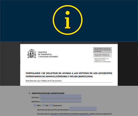 Las v�ctimas de los accidentes de Adamuz y Gelida ya pueden solicitar las ayudas al Gobierno