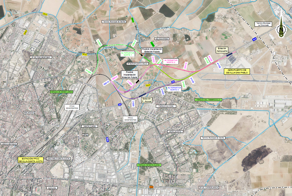 El estudio informativo del trazado entre Santa Justa y el aeropuerto de Sevilla, a informaci�n p�blica