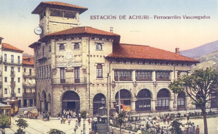 Vista del edificio diseado por Manuel M Smith. Archivo EuskoTren/Museo Vasco del Ferrocarril