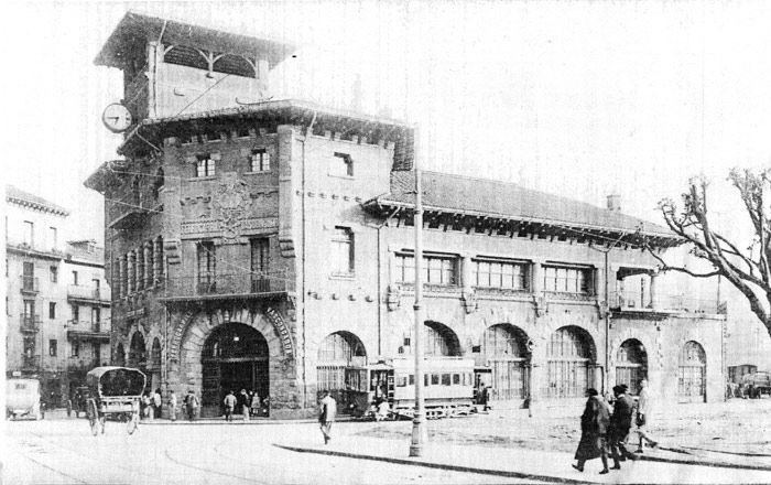 Hace un siglo, los tranvas urbanos de Bilbao tambin efectuaban parada en la estacin de Atxuri. Archivo EuskoTren/Museo Vasco del Ferrocarril