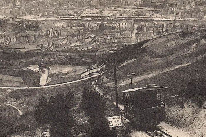 Vista del funicular de Artxanda desde la estacin superior. Coleccin de Joseba Barrio Ezkerra