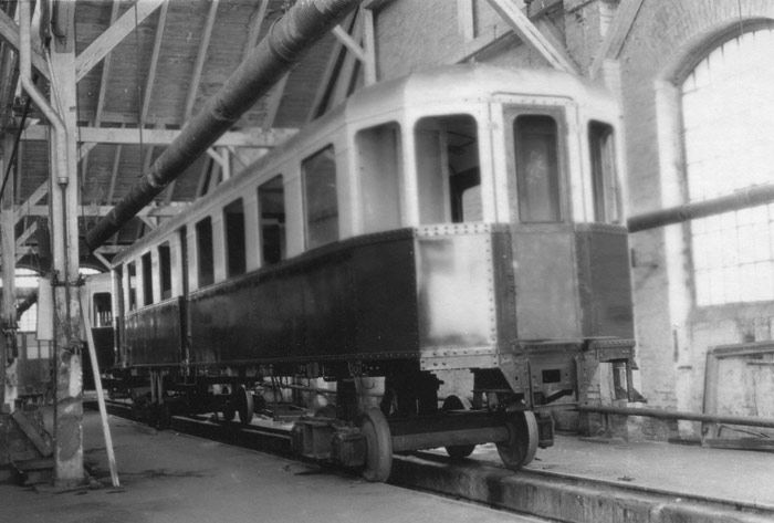 Construccin de los automotores Ganz de los Ferrocarriles Vascongados en la factora de Budapest. Archivo EuskoTren/Museo Vasco del Ferrocarril